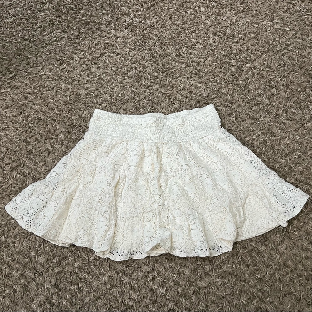 Joe Benbasset Y2K Womens Ivory White Lace Skirt Juniors Medium M